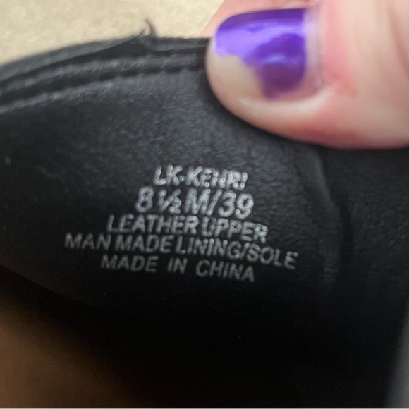 Lucky Brand Women's Kenri Black Leather Side Zip Pointed-Toe Ankle Boot size 8.5 - Picture 2 of 9